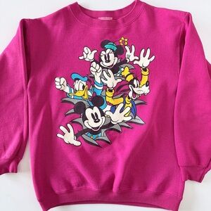 Vintage Disney Mickey & Co. Magenta Pink Graphic Sweatshirt Size M (10/12)